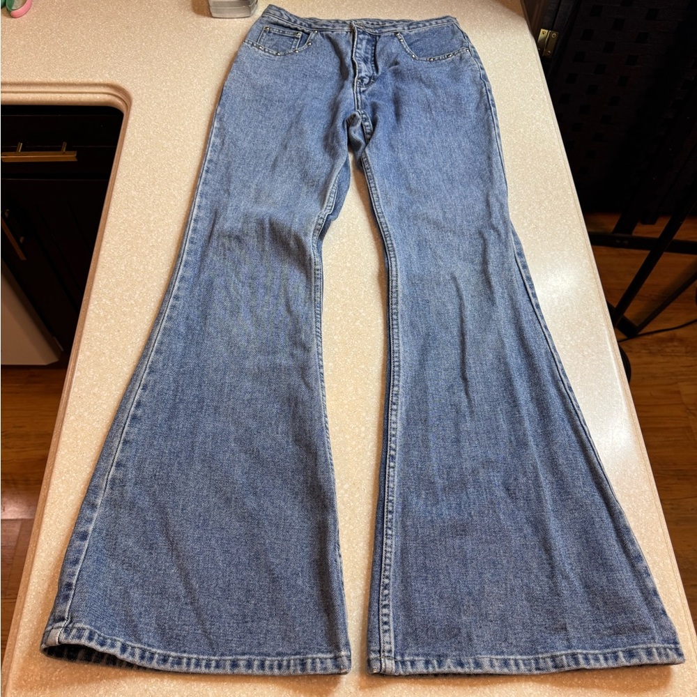 Vintage Rare Porsche denim flare bottom jeans (25-26”)